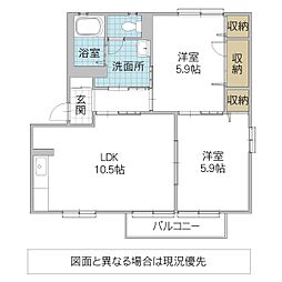 ステラ弐番館 2LDKの間取図画像