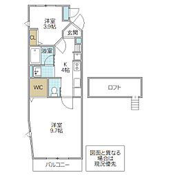 フォーライフヴィラ白帆2 2Kの間取図画像