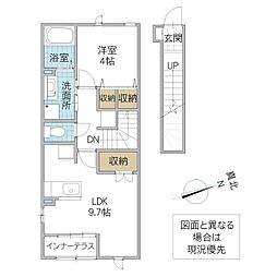 アリビオ 1LDKの間取図画像