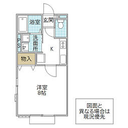 キャトルK 1Kの間取図画像