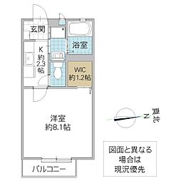 パストラル御茶園 1Kの間取図画像