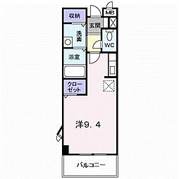 レフィナードK1 ワンルームの間取図画像