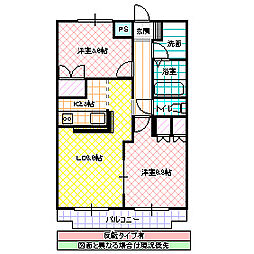 サンプロニティY.G 2LDKの間取図画像
