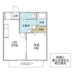 ますやコーポ 1LDKの間取図画像