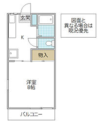 グランシャリオ酒門 1Kの間取図画像