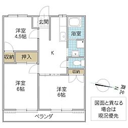 ヒロコーポ 3Kの間取図画像