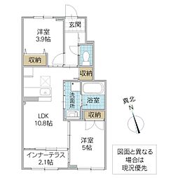 グラン・フィールド 2LDKの間取図画像