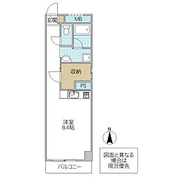 東京石灰工業(株)水戸東石ビル ワンルームの間取図画像