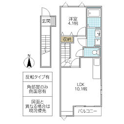 サンクレール 1LDKの間取図画像
