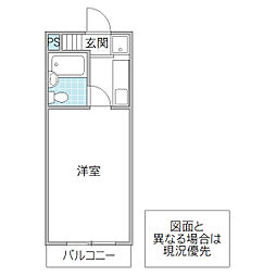 アネックス白梅A ワンルームの間取図画像