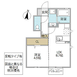 大黒屋十弐番館 1LDKの間取図画像