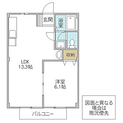 グリーン・メゾン 1LDKの間取図画像