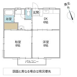 イーストコーポB 2DKの間取図画像