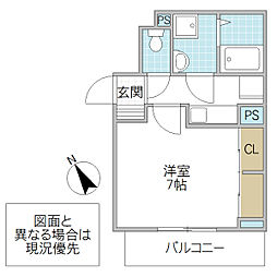ユーアンドミーレジデンス東赤塚 1Kの間取図画像