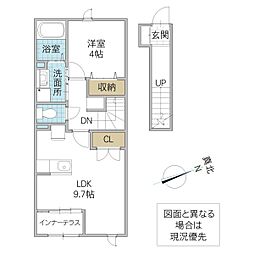 Felicia ・Terrace(フェリシア・テラス) 1LDKの間取図画像