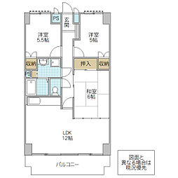 アクシーズタワー旭台 3LDKの間取図画像