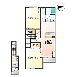 シーマグランデ 2LDKの間取図画像