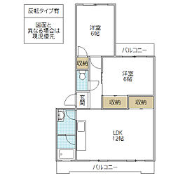 みなみハイツ 2LDKの間取図画像