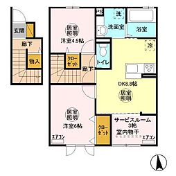 アクタスC 2SDKの間取図画像