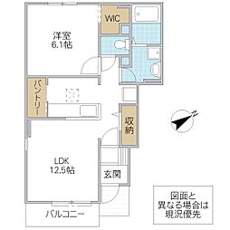 レジデンスリオ 1LDKの間取図画像