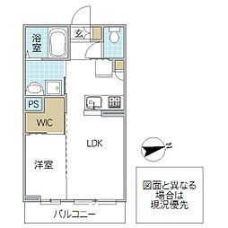プレスタンテ駅南 1LDKの間取図画像