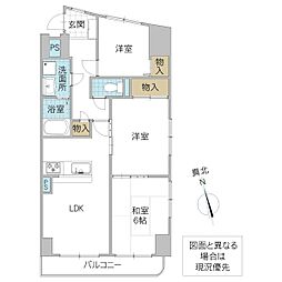 シティパレス水戸南町 3LDKの間取図画像