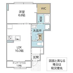リッツガーデン米沢 1LDKの間取図画像