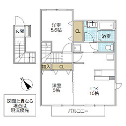 プレアデス見川F 2LDKの間取図画像
