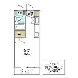 インペリアル水戸 ワンルームの間取図画像