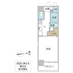 アルティザ水戸白梅 1Kの間取図画像