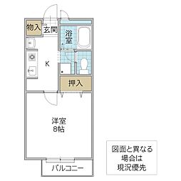 グレース高須 1Kの間取図画像