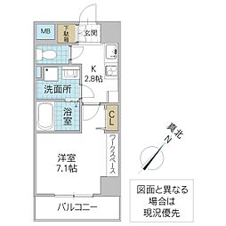 グラーヴェ三の丸 1Kの間取図画像