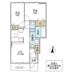ラ・メールD 2LDKの間取図画像