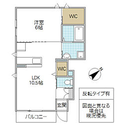 シャーメゾンミュゲ 1LDKの間取図画像