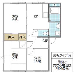 カーサクレマツF 3DKの間取図画像