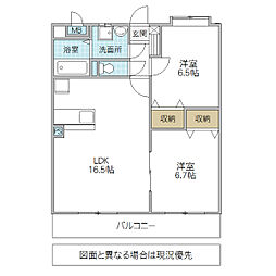 シャトー備前 2LDKの間取図画像