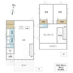 那珂市菅谷 2LDKの間取り