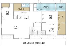 水戸市浜田 2LDKの間取り