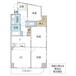 シティパレス水戸南町 3LDKの間取図画像