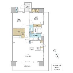 サーパス水戸南町 806号室 2LDKの間取り