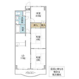 グランドヒル旭台 3LDKの間取図画像