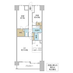 アルシェ見和 2LDKの間取図画像