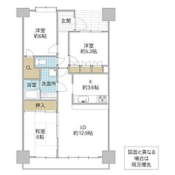 サーパス見和1番館 3LDKの間取図画像