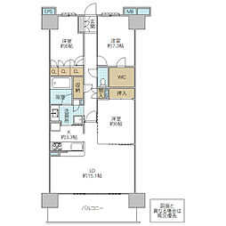 レーベン水戸 THE PREMIERE 505号室 3LDKの間取り