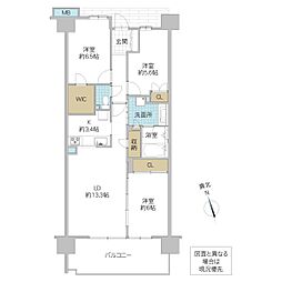 プラウド水戸三の丸 3LDKの間取図画像