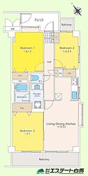 ユアコート武蔵藤沢 3LDKの間取図画像