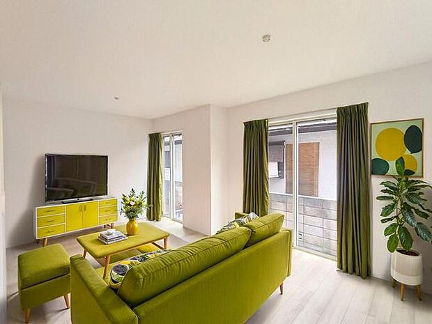 【LDK/約14.93帖】※家具はCG合成です。 建物完成済み!ご見学は平日・休日問わず受け付けております。