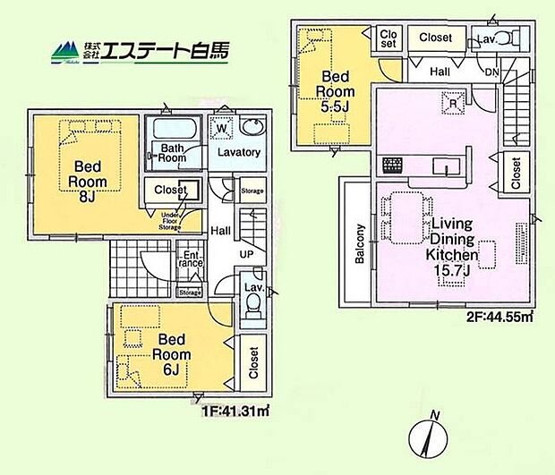 プライバシー性の高い2階リビング