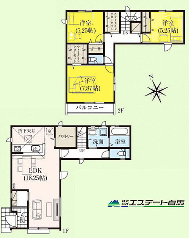 収納力に長けた3ＬＤＫ。 ＷＩＣが2ヵ所、パントリー収納が1ヵ所ございます。