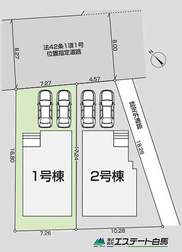 カースペース並列2台駐車可能です。